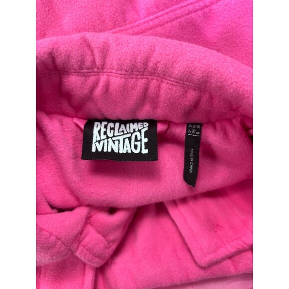 Reclaimed Vintage Womens Pink Button-Up Jacket Size 4 Quilted Lining - Picture 10 of 11